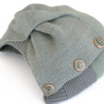 Bֳ©ret dֳ©corֳ© tsniout 100% coton tricotֳ© - vert amande - modֳ¨le Adina- Shapo Collection