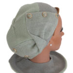 Bֳ©ret dֳ©corֳ© tsniout 100% coton tricotֳ© - vert amande - modֳ¨le Adina- Shapo Collection