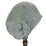 Bֳ©ret dֳ©corֳ© tsniout 100% coton tricotֳ© - vert amande - modֳ¨le Adina- Shapo Collection