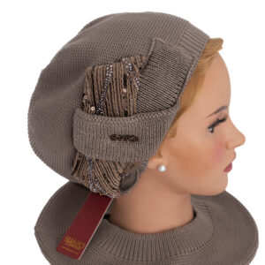 AVIGAIL - Béret taupe 100% coton ultra confortable