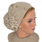 Bֳ©ret dֳ©corֳ© tsniout 100% coton tricotֳ© - beige - modֳ¨le Hadar - Shapo Collection