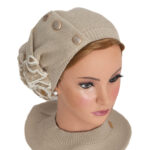 Bֳ©ret dֳ©corֳ© tsniout 100% coton tricotֳ© - beige - modֳ¨le Hadar - Shapo Collection