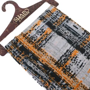 TOURMALINE - Foulard chic imprimé quadrillage façon tweed, facile à nouer