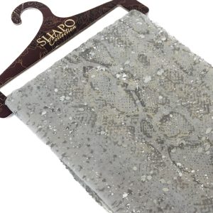 YAHALOM - Foulard imprimé serpent avec touches argentées, facile à nouer